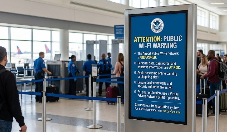 TSA Public WiFi Warning
